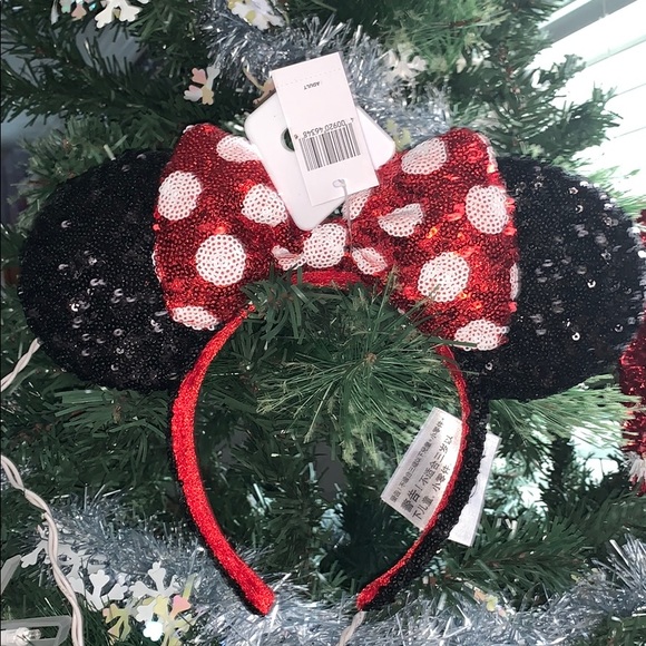 Disney Accessories - Disney Minnie Red and White Sequined Ears